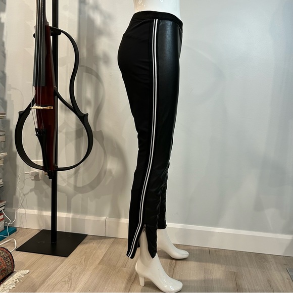 Marc Cain 50/50 Faux Leather & Stretch Fabric Joggers - Picture 2 of 13